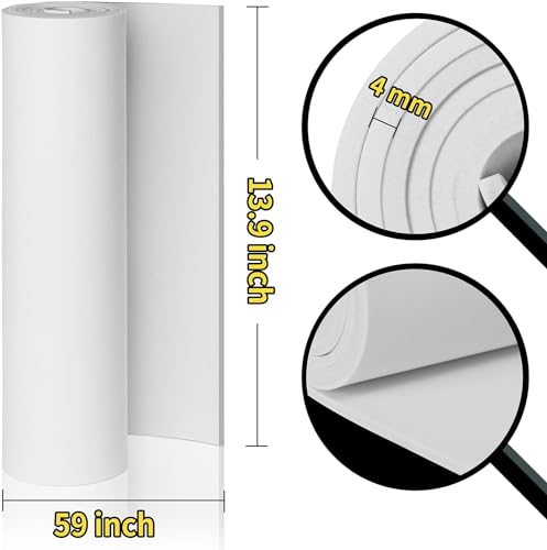 Image of 2-Pack White Eva Foam Cosplay Sheets roll, Premium eva Craft Foam 4mm Thick, 13.9 inch x 59 inch, High Density 86kg /m3 for Cosplay Costume, Crafts, DIY Projects by MEARCOOH