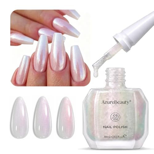 Image of AZUREBEAUTY 18ml Shimmer Pearl Chrome Nail Polish
