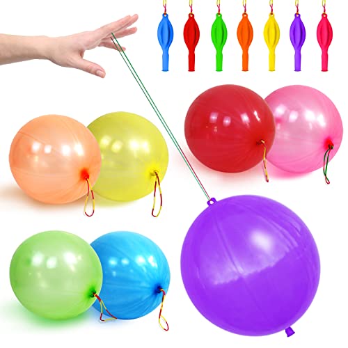 32Pcs Punch Balloons Thickened Latex Punching Balloon Assorted Color Bounce Balloons With Upgraded Strong Rubber Band Handle Heavy Duty Party Favors For Kids Birthday Party Wedding Fun Balloons #TOP7