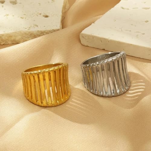 Bandes de mariage de luxe légères au design large et finitions polies