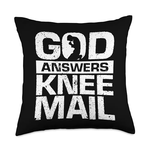 God Answers Knee Mail Prayer Pun - Christian Pray Saying