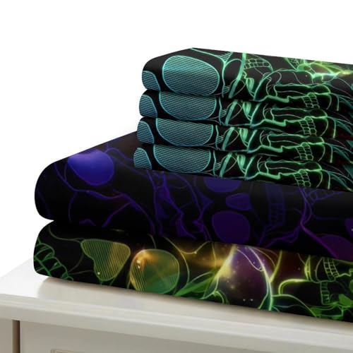 Parure de lit léopard néon 3D housse couette 200x200 microfibre - 7