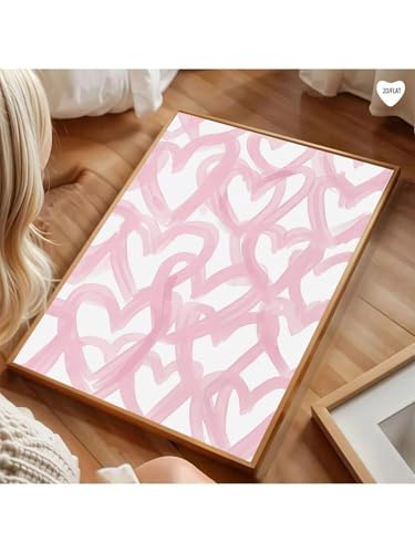 Impression sur toile cœur rose grand format tableau mural encadré 80x140 - 4
