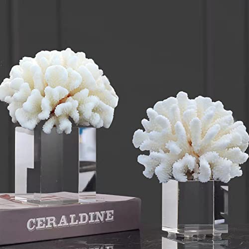 Pack de 2 Corales Blancos Decorativos de Resina miniatura 3