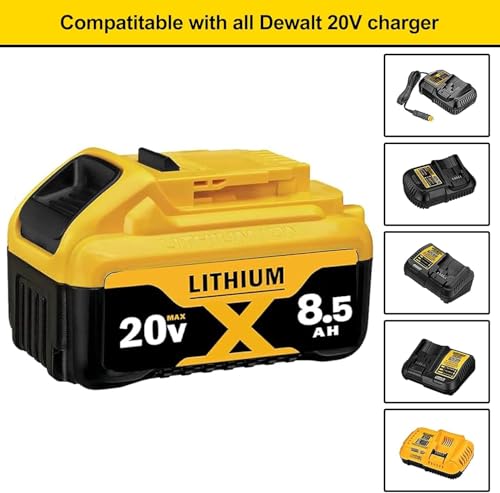 Image of 2PACK 8500mAh Replace for Dewalt 20V Max Batteries Compatible with Dewalt 20V Cordless Power Tools and Chargers