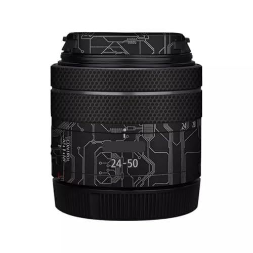 RF 24-50 4.5-6.3 レンズキャップスキン 傷防止 カメラステッカー に適合する Canon RF 24-50mm F4.5-6.3 保護ラップフィルムプロテクターデカール(回路チタン)