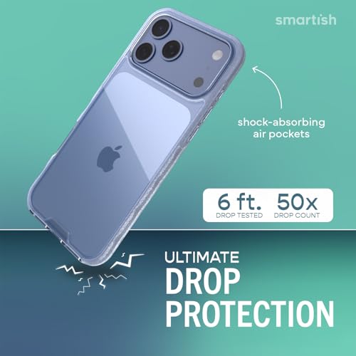 Image of Smartish iPhone 17 Pro Max Clear Case - Gripmunk [Lightweight + Protective] Anti-Yellowing Slim Case - Drop Tested Ultra Thin Grip Cover for Apple iPhone 17 Pro Max - Clearly Clear