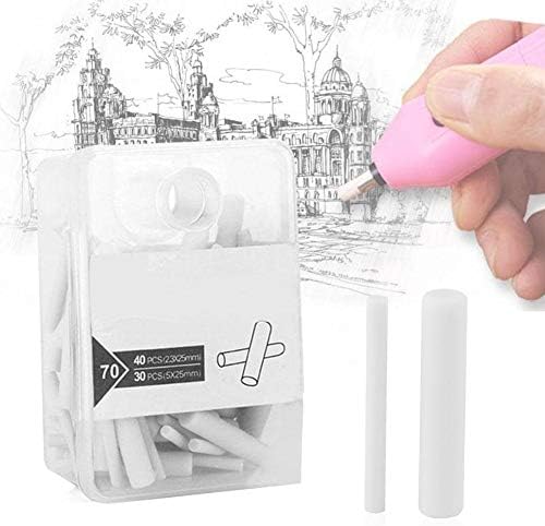 70Pcs Electric Easer Refills Automatic Pencil Shape Eraser Replacement for Artists, Art Pencils, Drawing, Sketching, Drafting
