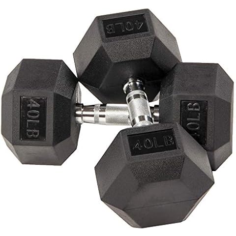 BalanceFrom Mancuernas hexagonales con revestimiento de goma Cover