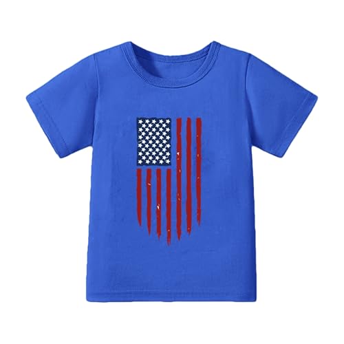 Image of Toddler Girls 4th of July T-Shirt American Flag Popsicle Print Cotton Kids Boys Independence Day Tees