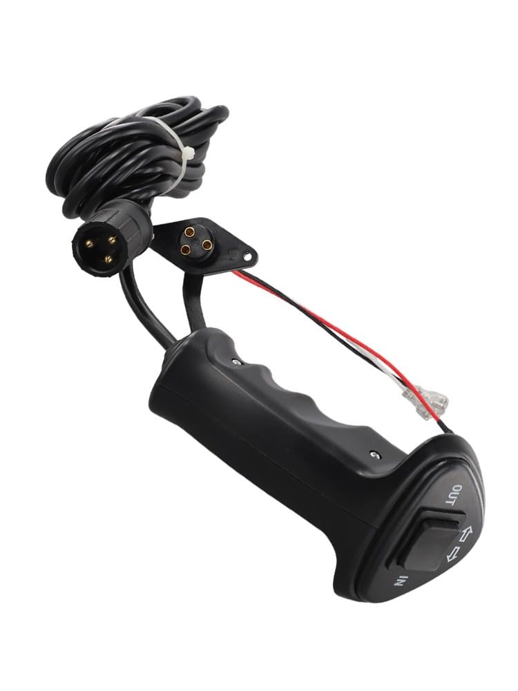 Lecreatekit Telecomando per verricello elettrico a 3 pin, 12 V-48 V, 500 A, con cavo da 300 cm, per auto fuoristrada e maniglia di ricambio