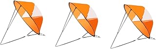INOOMP Scout Downwind Wind Sail 3pcs Kayak Accessories Folding Sail Kayak Accessories Paddle Canoe Kayak Sail Foldable Kayak Sail Portable Surfboard Orange Sail with Clear Window