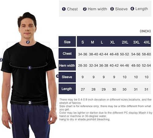 BAMBOO COOL Men's Undershirts Moisture Wicking Crewneck T Shirts, Breathable Stretch Soft Tees for Men, 6 Pack - 5