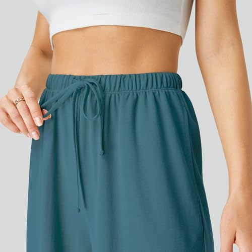 Pantalon de plage taille haute cordon réglable et poches pratiques