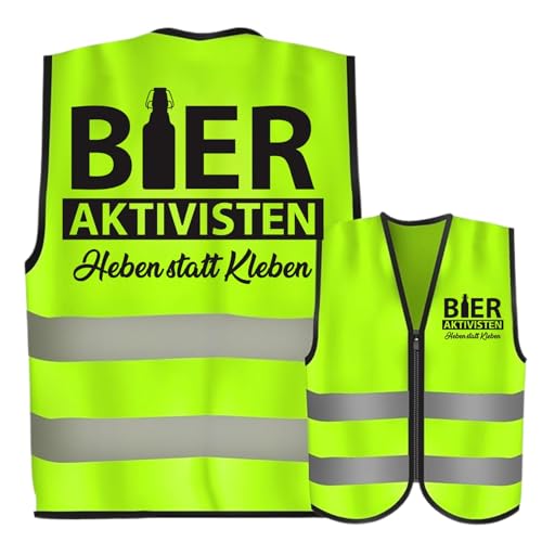 RF&CM Bieraktivisten Kostüm Karneval Fasching Verkleidung Sicherheitsweste Security Warnweste Mallorca Party