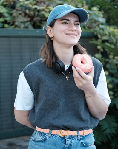 Set of 3 Womens Thin Belts for Dresses Jeans Pants, Faux Leather Skinny Waist Belt with Gold Buckle Belt Width 0.71"3