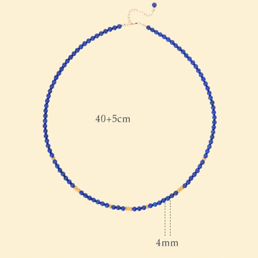 Collar de lapislázuli auténtico con Cadena Ajustable, joyería de Piedra Natural de Color Azul Profundo con inclusiones de pirita Dorada, Piedras Preciosas para Mujeres