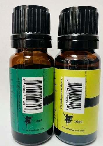 Image of Eternal Essence Oils 2 Pack 10ml Premium Fragrance Oil - Lemon Grass & Sweet Grass - for Candle, Soap Making, Aromatherapy, Diffusers, Home Care, & Humidifiers