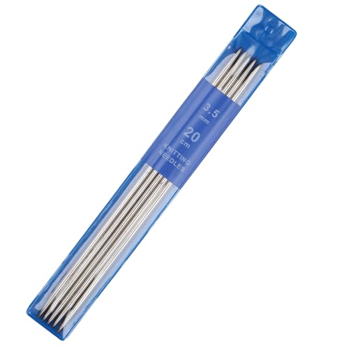 Coopay Set di 5 Ferri da Maglia da 3,5 mm, Lunghezza 20 cm, Ferri da Maglia in Acciaio Inox per Calzini, Sciarpe, Berretti, Animali Domestici, Maglioni, Ferri da Maglia per Calzini da 3,5 mm