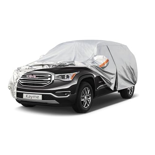 Kayme 6 Layers SUV Car Cover Custom Fit for GMC Acadia (2007-2025) Waterproof All Weather for Automobiles, Outdoor Full Cover Rain Sun UV Protection.S