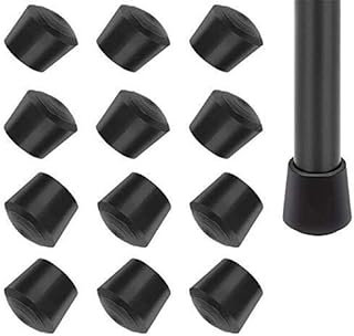 12 Pieces Rubber Chair Leg Caps, Chair Caps, Chair Tips, 1 inch Chair Caps Legs for Indoor Home Outdoor Patio Garden Office Round Chair Leg, Black