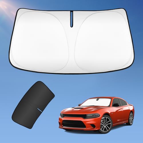 Sun Shade Sunshade for Dodge Charger 2011-2024 2025 Windshield Cover, 4-Layers Sun Shield 250T...