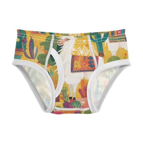 KLL Cute Llamas Ans Cactuses Toddler Boys' Pure Cotton Boxer Briefs Cute Children Undies
