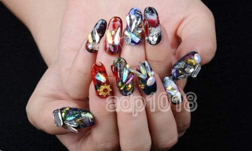 AD Beads Mixed Shape Flatback Crystal Multi-Shape Rhinestone Nail Art Decoration 100 Pcs Mixed Sizes and Shapes