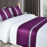 ROTAPUZ Bed Runners for Queen Size Bed, Bed Scarf for King Size Bed, Bedroom Home Hotel Decor-Purple||240X50cm