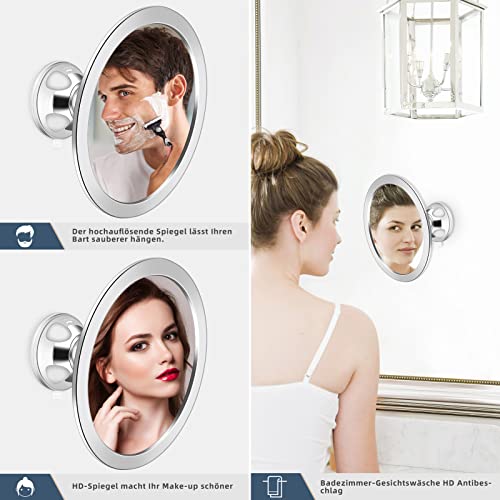 Miroir anti-buée de douche à ventouse pour un rasage sans frustration - 3