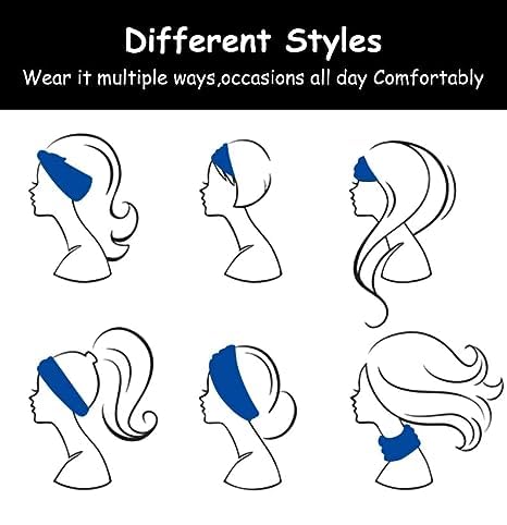 Miniatura 7 de AKTVSHOW Diademas para mujer, diadema anudada, bandas elásticas para el cabello para mujer, banda antideslizante con estampado turbante, elegante,