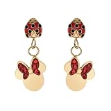 Orecchini Disney Minnie con Coccinella, realizzati in Acciaio Inossidabile con Zirconi per Eagazze, Gioielli Disney