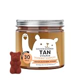 Golden Goddess Tan Vitamin Caramelle Gommose - Complesso Abbronzante - Vitamina C, E, D, Betacarotene e Rame - 30 pezzi (1 mese) - Senza Zucchero, Vegano - Bears with Benefits