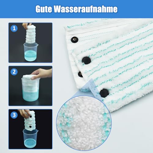 Wischmopp Bezug für Leifheit Combi/Clean Twist M Micro Duo Bodenwischer Ersatzbezug Wischbezug Ersatz Mikrofaser Mopptuchbezug