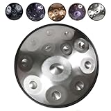 Handpan Drum 432Hz/440Hz, 12 Notes Percussion Instrument For Meditation Yoga Sound Healing, Steel Hand Drum with Soft Hand Pan Bag(Silver,440Hz)