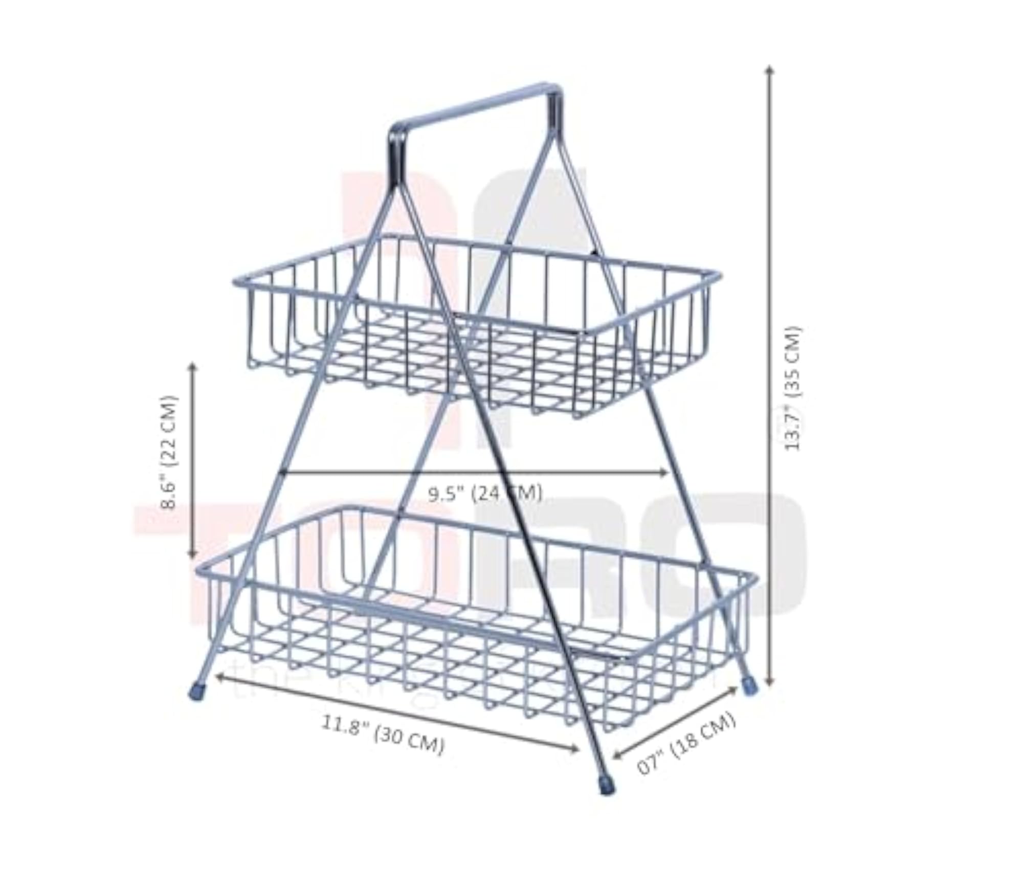 Steel Countertop Fruit & Vegetable Basket, Triangle Shape