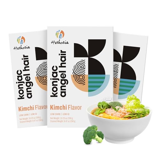 Image of Hethstia Shirataki Noodles Konjac Ramen(61.38oz), 6 Pack Kimchi Flavor Instant Pasta, Precooked