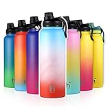 HAPHOM Insulated Water Bottle Stainless Steel Water Bottle 24oz 32oz 34oz 37oz Wide Mouth Leakproof...