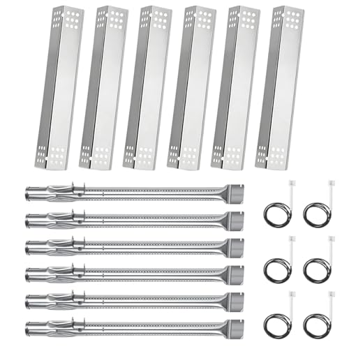 Image of Grill Replacement Parts for Monument 77352 7735MB 24367 17842 41847NG 35633 Gas Grill, Burner Tube, Heat Plate, and Igniter Monument Grill Replacement Parts, Stainless Steel Grill Accessories, 6 Pack