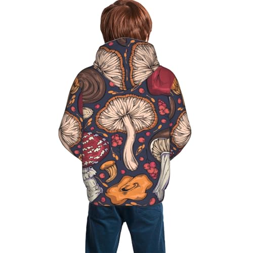 Forest Wild Mushroom Kid Hoodies Boys Sweatshirts Girls Pullover with Pocket4