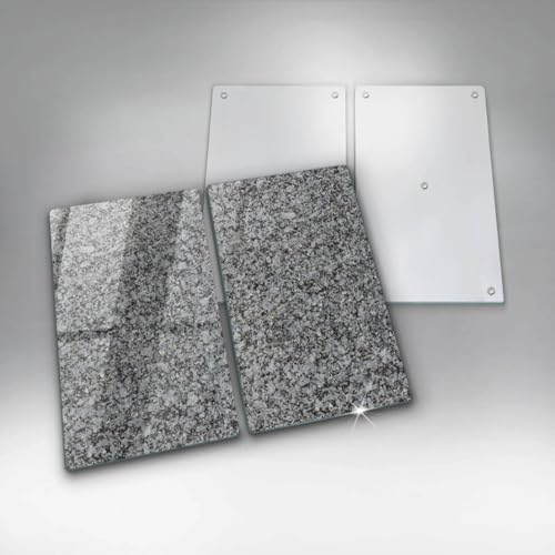 Planche à découper induction Wallfluent 2x30x52cm en verre texture pierre - 6