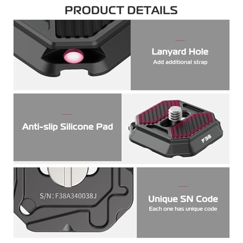 Image of FALCAM F38 Camera Quick Release Plate Compatible with Camera Clip V3 and F38 Backpack Clip (Plate Only) - 2465