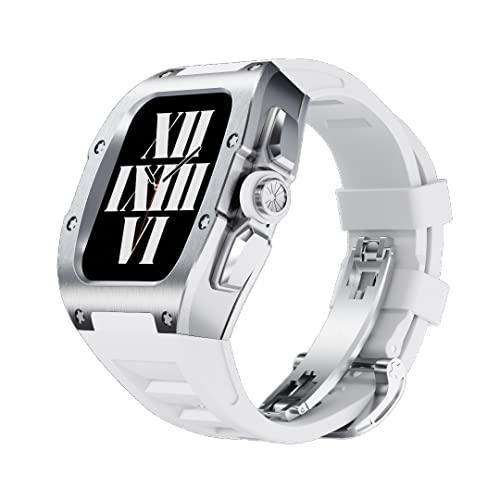 Bracelet Alliage de Titane Apple Watch 45mm iWatch 7 8 SE Fluororubber SCHIK