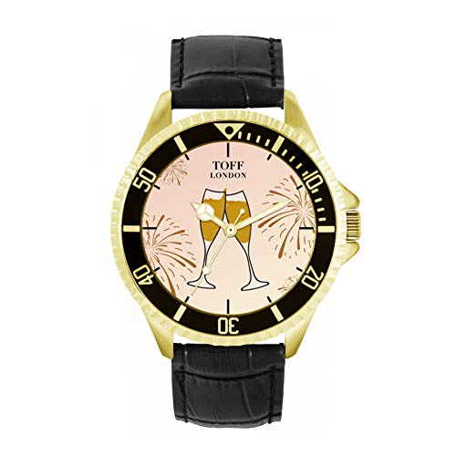 Reloj de pulsera para hombre de 42 mm Toff London New Year Champagne caja diseño personalizado moderno