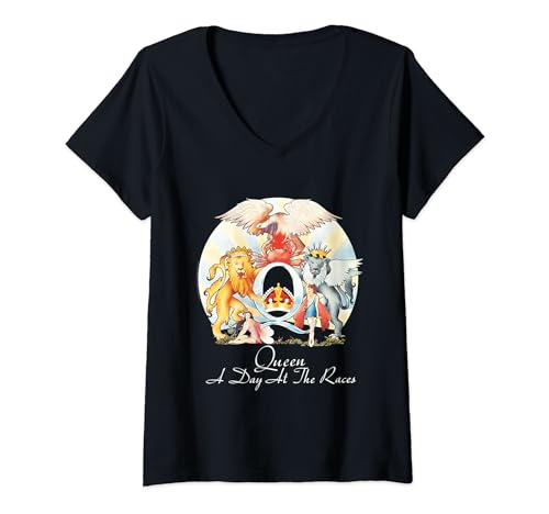 Image of Womens Queen Official A Day At The Races V-Neck T-Shirt