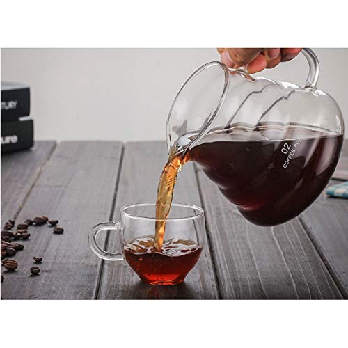 Buytg – Chaleira de café de vidro transparente de 360 ml, garrafa de café de vidro padrão para bule