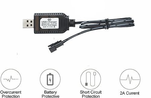 Aliwisdom Universal RC Charger Cable with SM-2P Plug Connector for (4-8s) 4.8V 6V 7.2V 8.4V 9.6V Ni-MH/Ni-CD Battery Pack, Compatible RC Car/Boat/Plane/Drone/Tank (4.8V) - Image 6