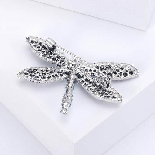 Image of Dragonfly Brooch Rhinestone /Enamel Dragonfly Brooches Lapel Pin for Women Elegant Outfits Dragonfly Jewelry Gifts