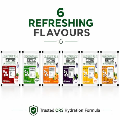 Image of ELECTRAL Oral Rehydration Salts I.P., Assorted Seven Flavours of each 21.8g