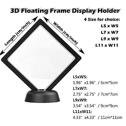 NILSTOREY Suporte de exibição de moldura flutuante 3D, conjunto de 10 unidades transparentes de PE,